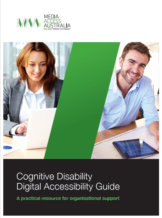 Front cover image of the Cognitive Disability Digital Accessibility Guide